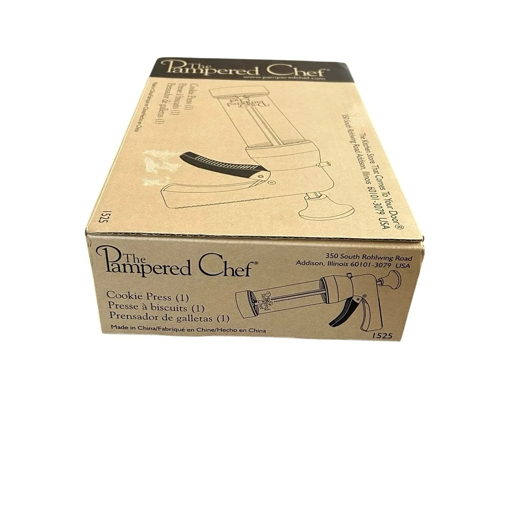 The Pampered Chef Cookie Press Spritz Christmas Holiday 16 Shapes White 1525